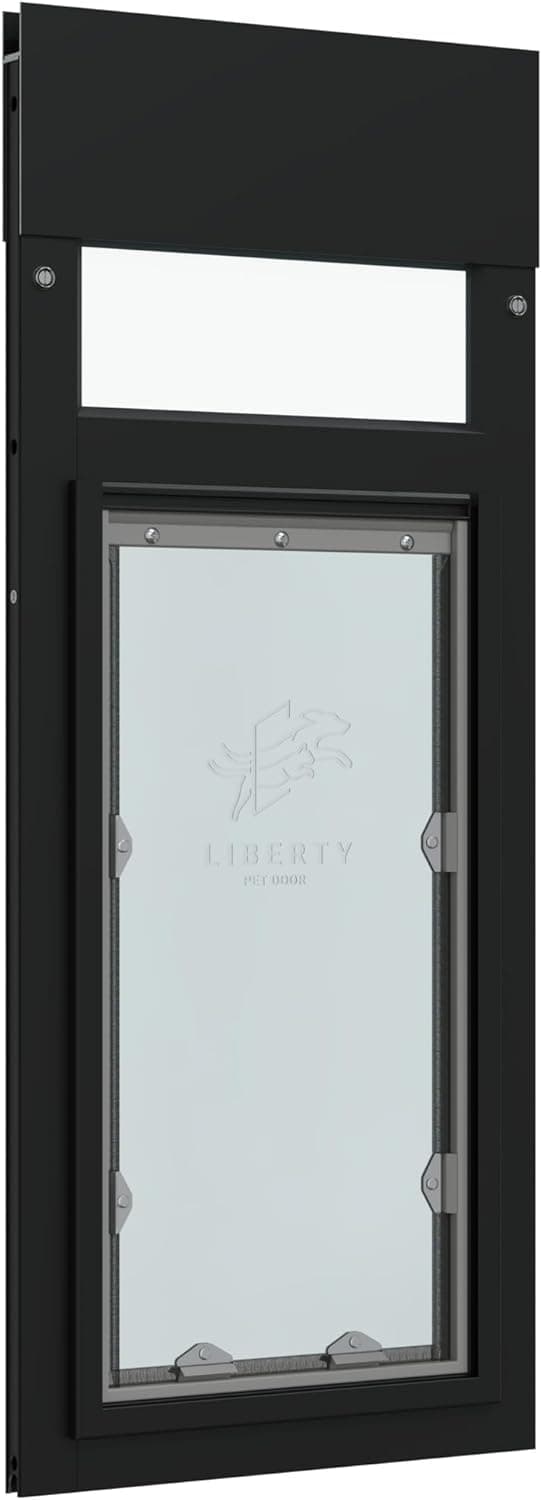 Liberty Puerta para Mascotas Panel para Ventanas Corredizas Horizontales | Marco de Aluminio con Tapa de Cierre para Hogar y Alquileres | Negro, Abertura Grande, Rango de Altura 36.5" - 38" 09LP-A0920-1B-3SF-36.5-38.0