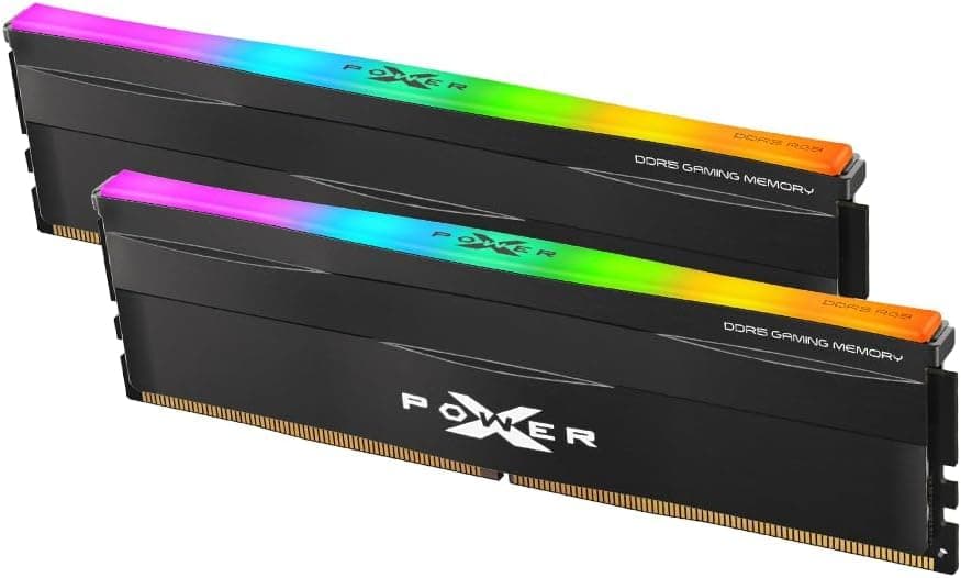 Silicon Power DDR5 64GB (2x32GB) Zenith RGB 6000MT/s (PC5-48000) 288 pines CL30 1.35V UDIMM Módulo de Memoria RAM de Escritorio SU064GXLWU60AFDFEC Negro
