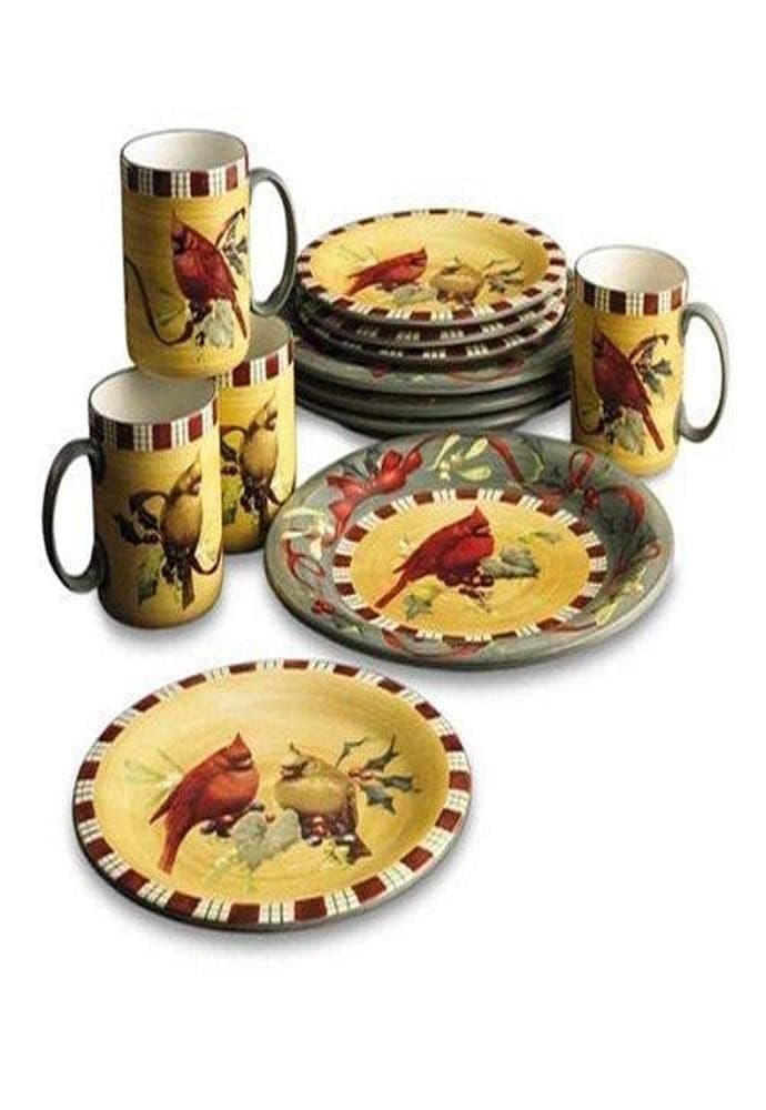 Set de vajilla Lenox Winter Greetings Everyday Cardinal 12 piezas, para 4 personas 6396303
