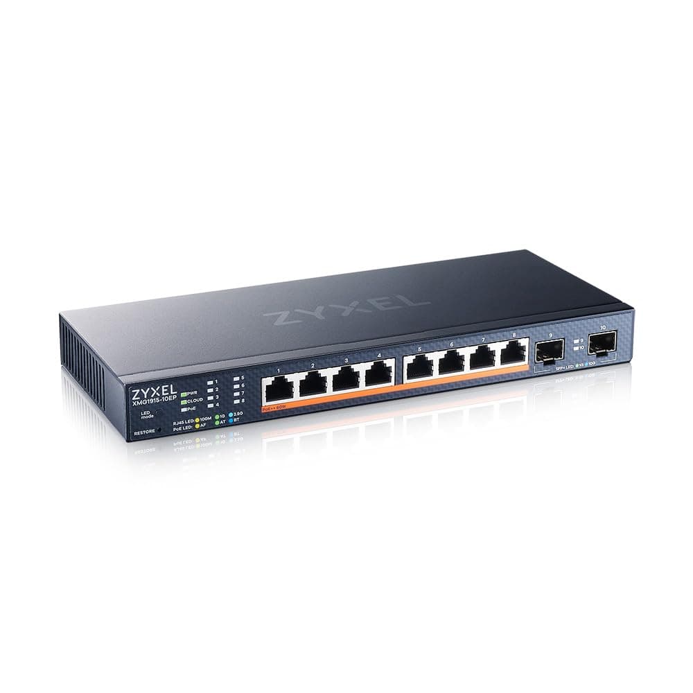 Zyxel XMG1915-10EP 8 puertos 2.5GbE Managed Switch con 2 SFP+ y metal case XMG1915-10EP-EU0101F