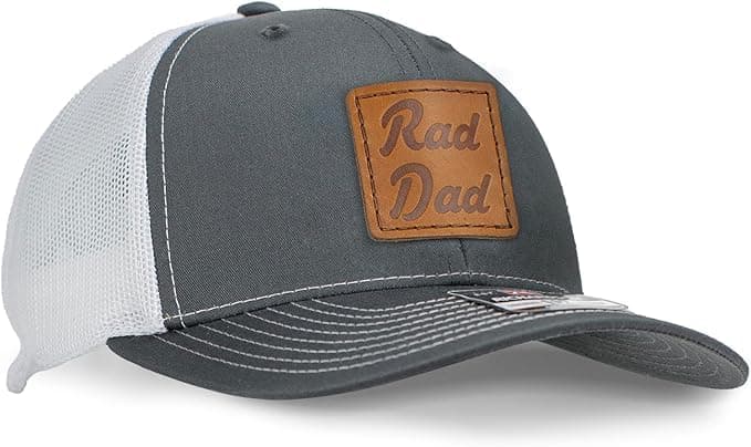 Oowee Custom Leather Patch Richardson 112 Trucker Hat - Charcoal/White OP-152-T2