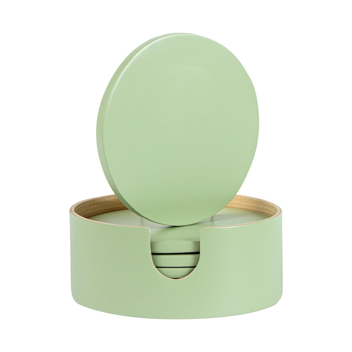 Restaurantware Bambuddha - Juego de posavasos de bambú 3.9 in con soporte, 30 sets, color verde, 6 piezas por set RWB0652G