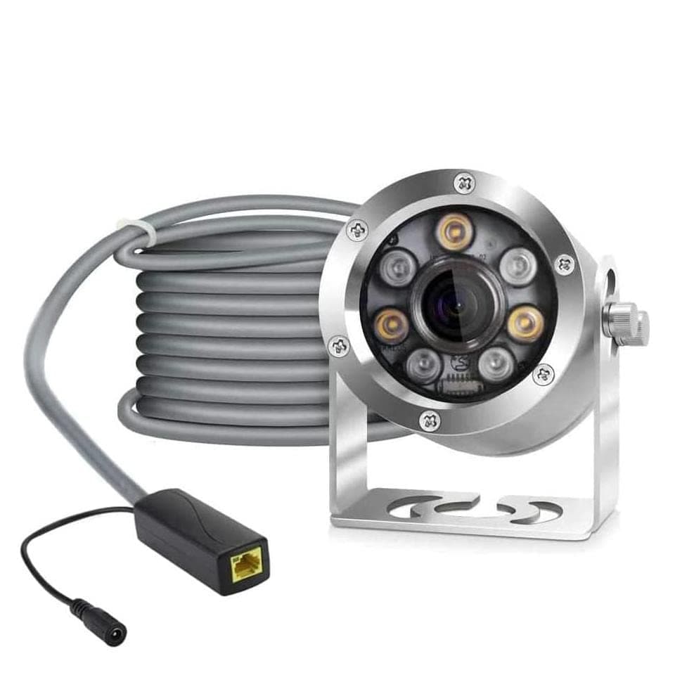 Barlus HD Cámara Subacuática POE IP68 5MP 2.8mm con Luz de Relleno y Cable de 50m