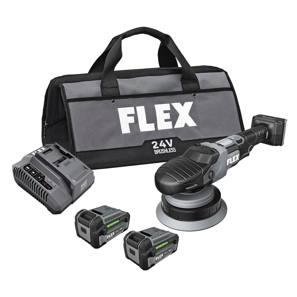 FLEX Pulidora orbital forzada 24V Brushless con 2 baterías 5.0Ah y cargador rápido 160W - FX3331-2C