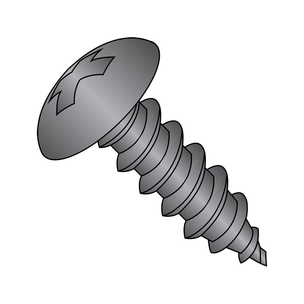 Small Parts 0610APTB Steel Sheet Metal Screw, Black Oxide Finish, Truss Head, Phillips Drive, Type A, #6-18, 5/8" (Pack of 100)