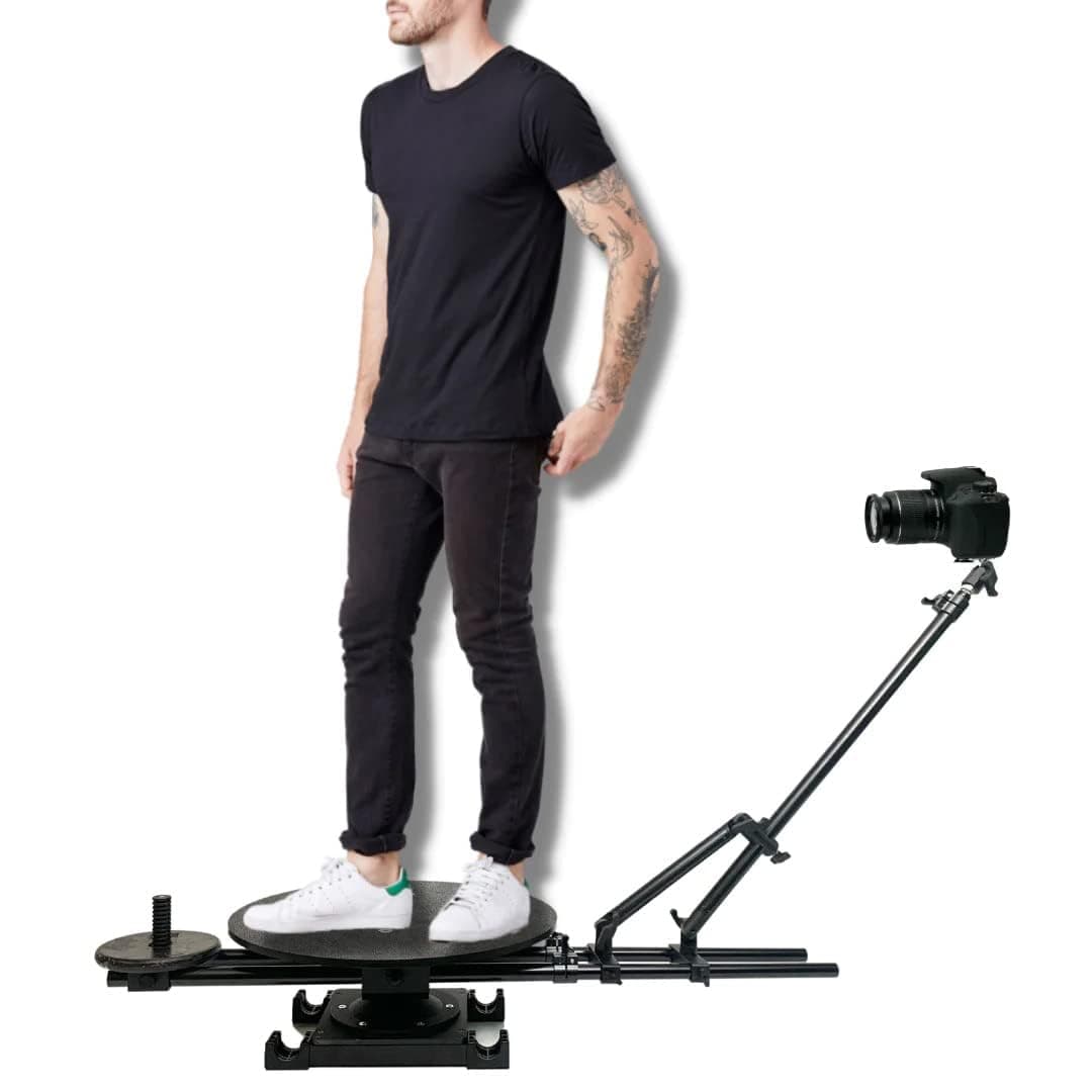Glide Gear REVO 150 Armazón para Cámara - Tiros Corporales de 360° - Brazo Giratorio para DSLR/Smartphone, Base con Capacidad de 113 kg, Extensión Ajustable