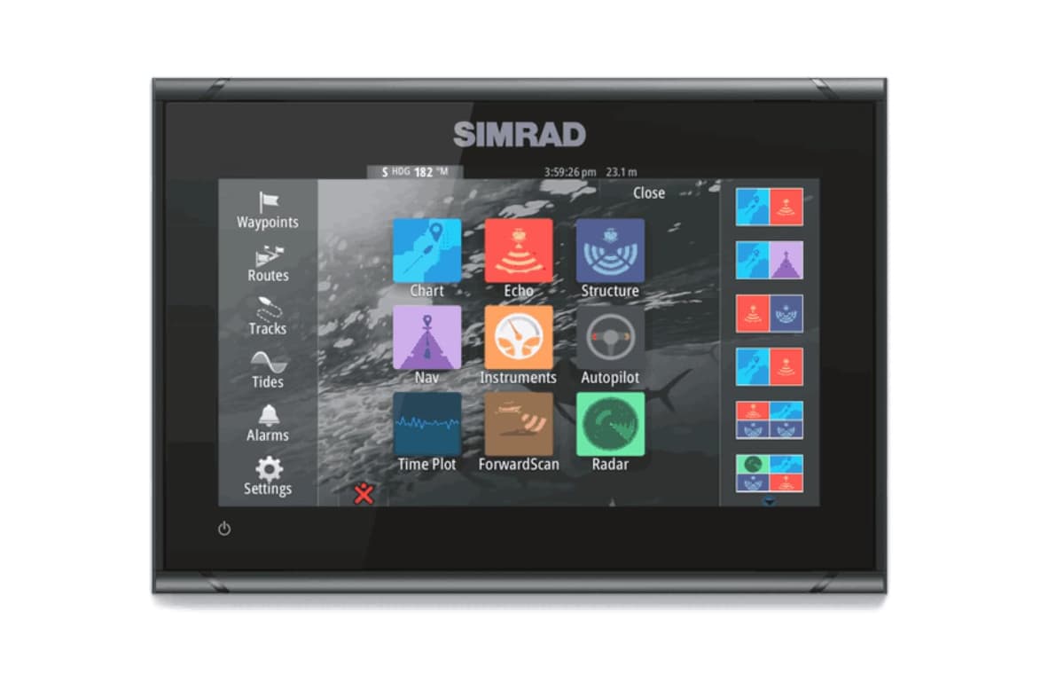 Simrad 000-16293-001 GO9 XSE Plotter y Sonda con Transductor de Popa 83/200 y Carta C-MAP Discover, Pantalla de 9 Pulgadas, Negro
