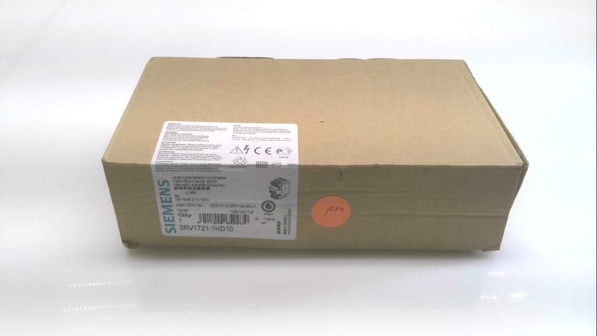 Siemens 3RV17 21-1HD10 Interruptor automático 8A, disparo instantáneo 104A, capacidad de cortocircuito 50kA