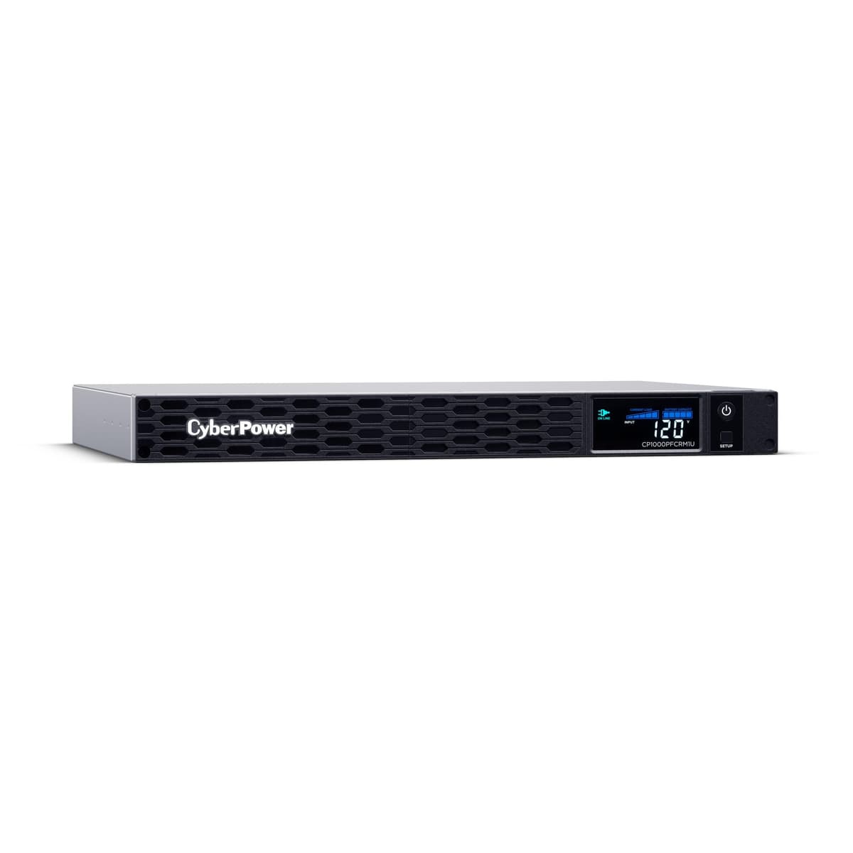 CyberPower CP1000PFCRM1U UPS de onda senoidal con PFC, respaldo de batería y supresor de picos, 1000VA/600W, 6 tomas, AVR, montaje en rack 1U; certificado UL
