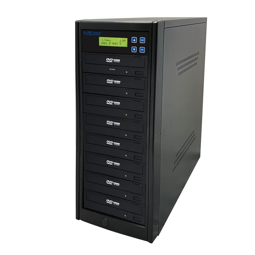 PlexCopier 24X SATA 1 a 7 CD DVD M-Disc Compatible Duplicador Grabador Torre con Copia de Video en DVD y Protección gratuita PLEX-S7T-DVD-BK