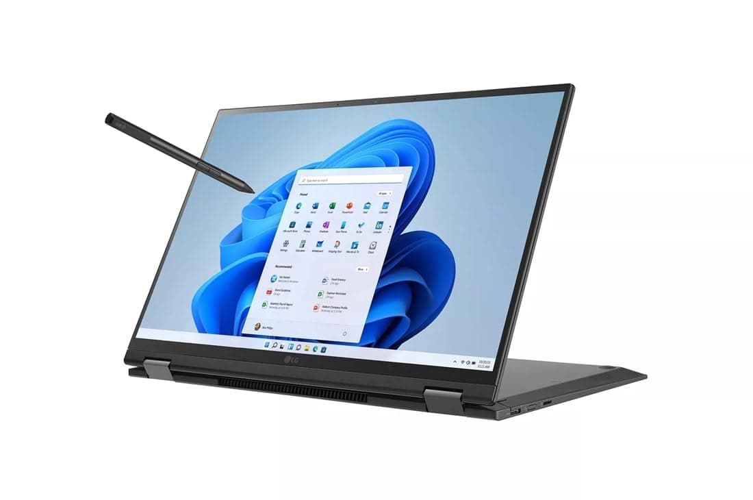 LG gram 16 2-en-1 Laptop liviana, Intel 12ª Gen Core i7, 16GB RAM, 512GB SSD 16T90Q-K.AAC7U1