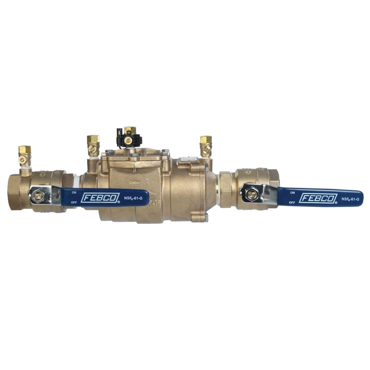 Febco LF850 Series 1-1/2" Válvula de doble retención sin plomo, cierre cuarto de vuelta, conexiones NPT, sensor de congelamiento, diseño modular T683042