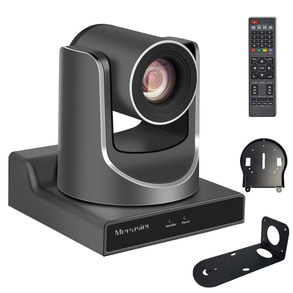 Meeasier Cámaras PTZ, Cámara de Video Full HD 20X para Transmisión en Vivo, Salidas SDI/HDMI/IP para Iglesias/Servicios y Eventos NE-60C