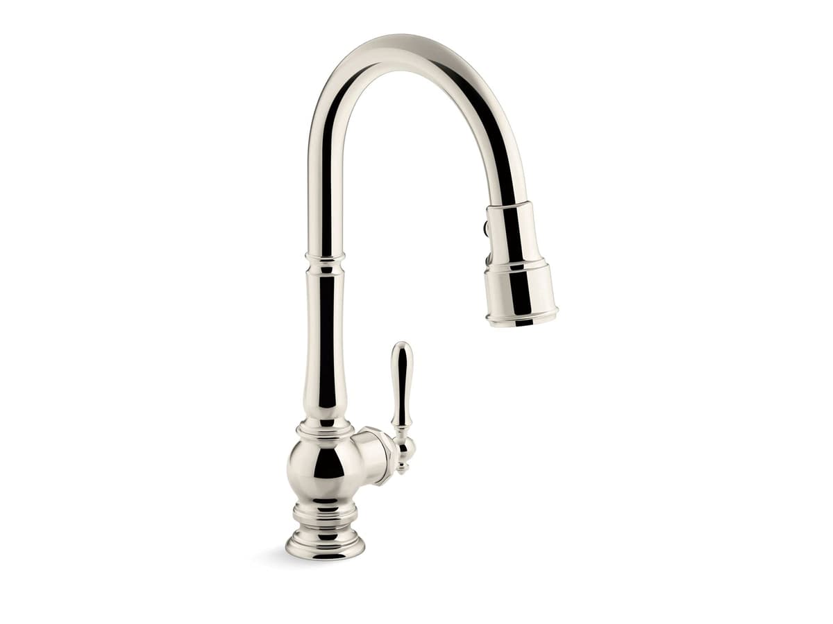 KOHLER K-99259-SN Artifacts Kitchen Sink Faucet - Vibrant Polished Nickel