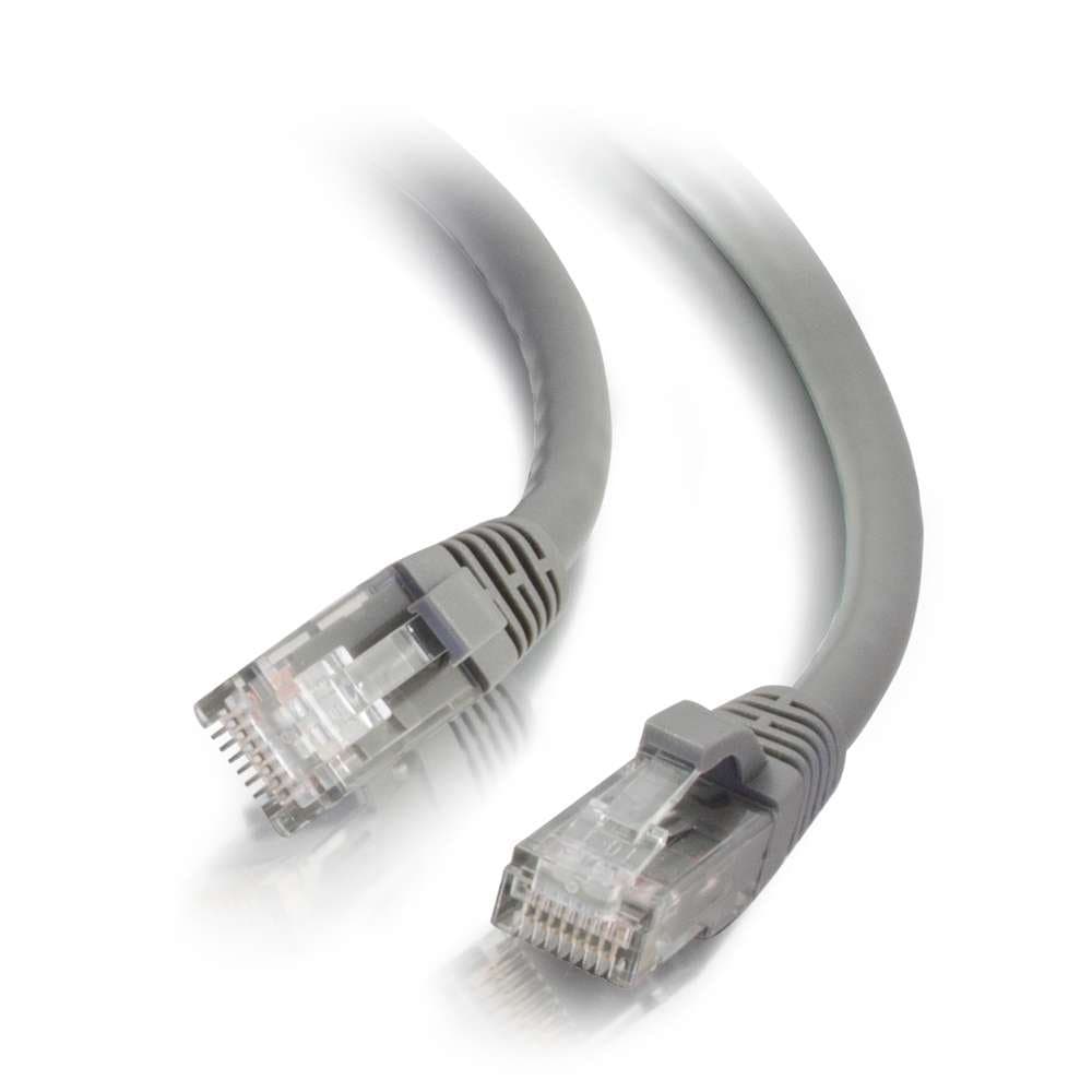 C2G 29048 Cables Cat6 - Cable patch Ethernet sin blindaje y con protección antidesenganche (Pack múltiple de 50) Gris (25 pies, 7, 62 metros)
