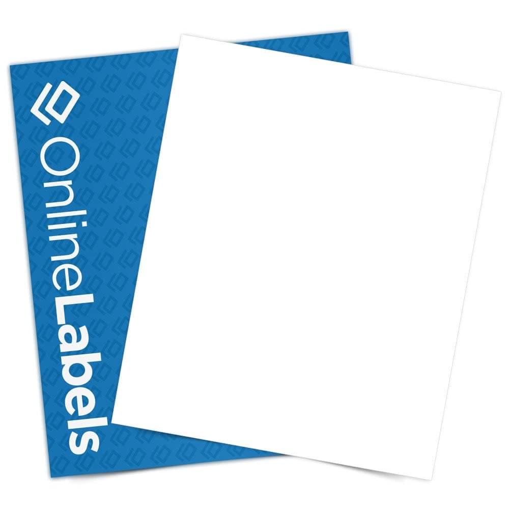 Online Labels Hojas adhesivas poliéster 8.5" x 11" para láser - 1000 hojas OL177LP