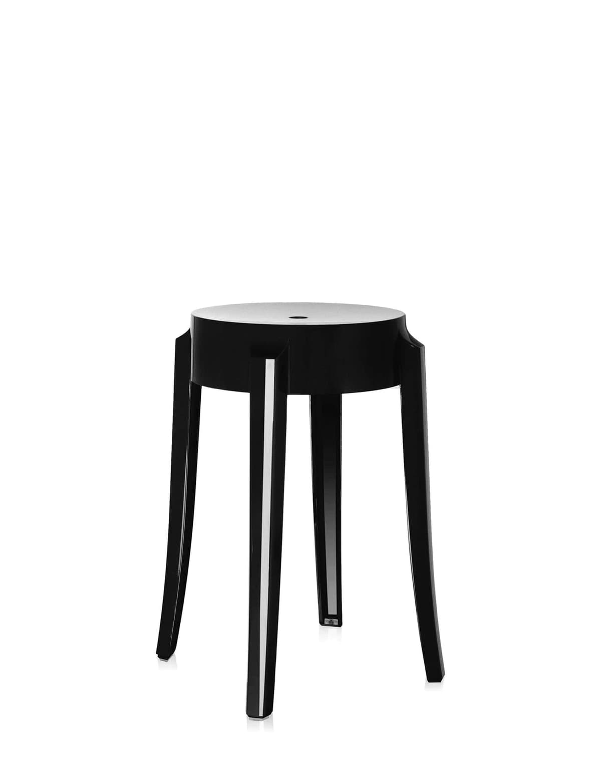 Taburete Charles Ghost Kartell Pack x2 color negro mate brillo (4897/E6)