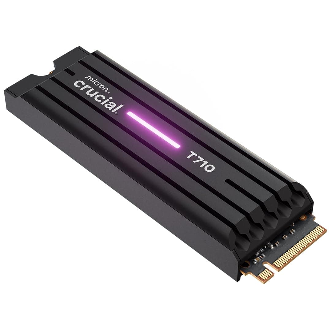 Crucial T710 PCIe Gen5 NVMe 4TB SSD con Heatsink, Hasta 14,900 MB/s, CT4000T710SSD5-01
