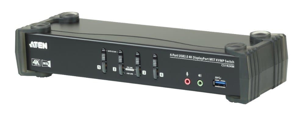ATEN CS1924M - KVM DisplayPort MST 4 puertos con hub USB 3.0, 4K