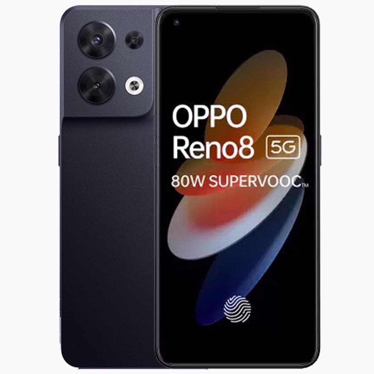 OPPO Reno 8 Dual-SIM 128GB ROM + 8GB RAM (solo GSM | sin CDMA) Desbloqueado de fábrica Smartphone 5G (Negro Brillante) - Versión Internacional Reno8 5G