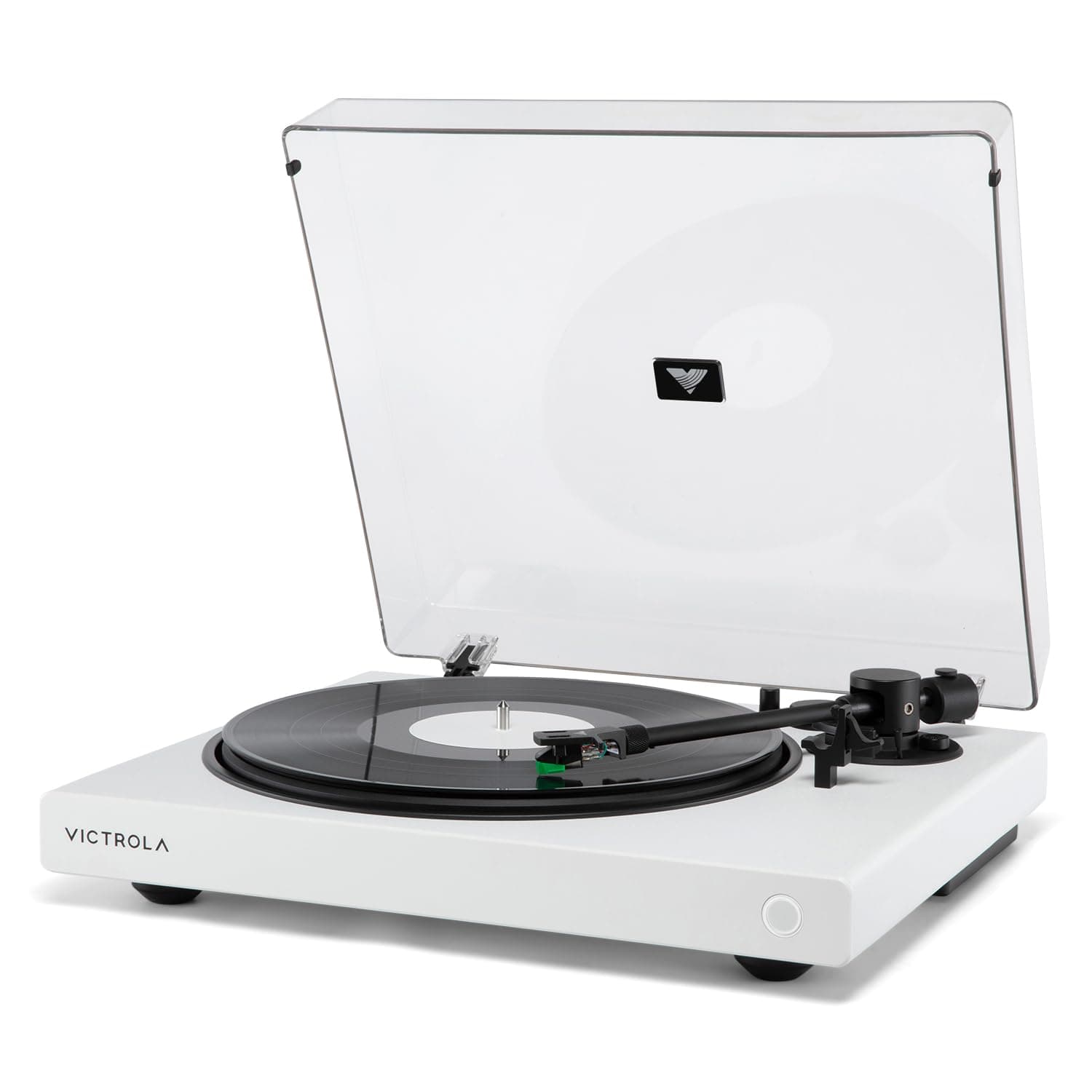 Victrola Wave - Tocadiscos Bluetooth con Auracast, 2 velocidades (Blanco) VPT-1520-WHT