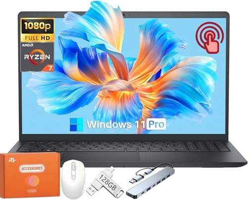 HP 2025 Nueva Laptop de 17 pulgadas para Negocios y Estudiantes, Tecla Copilot, AMD Ryzen 5 7430U, 16 GB RAM, 1 TB SSD, Pantalla FHD IPS 300 nits, GPU AMD Radeon, Wi-Fi 6, Larga Duración de Batería, Windows 11 Pro, con Kit de Accesorios HP Laptop