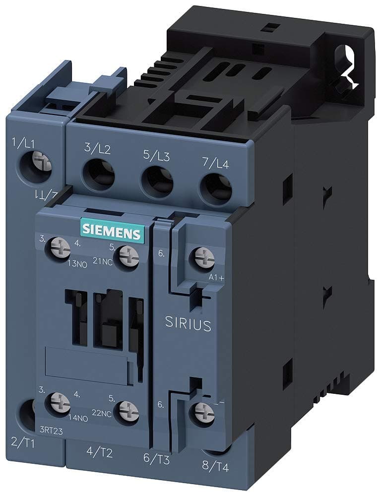 Siemens Sirius 3RT23271BB40 Contactor magnético IEC, 24VDC, 4 polos, Tamaño S0, 40 A