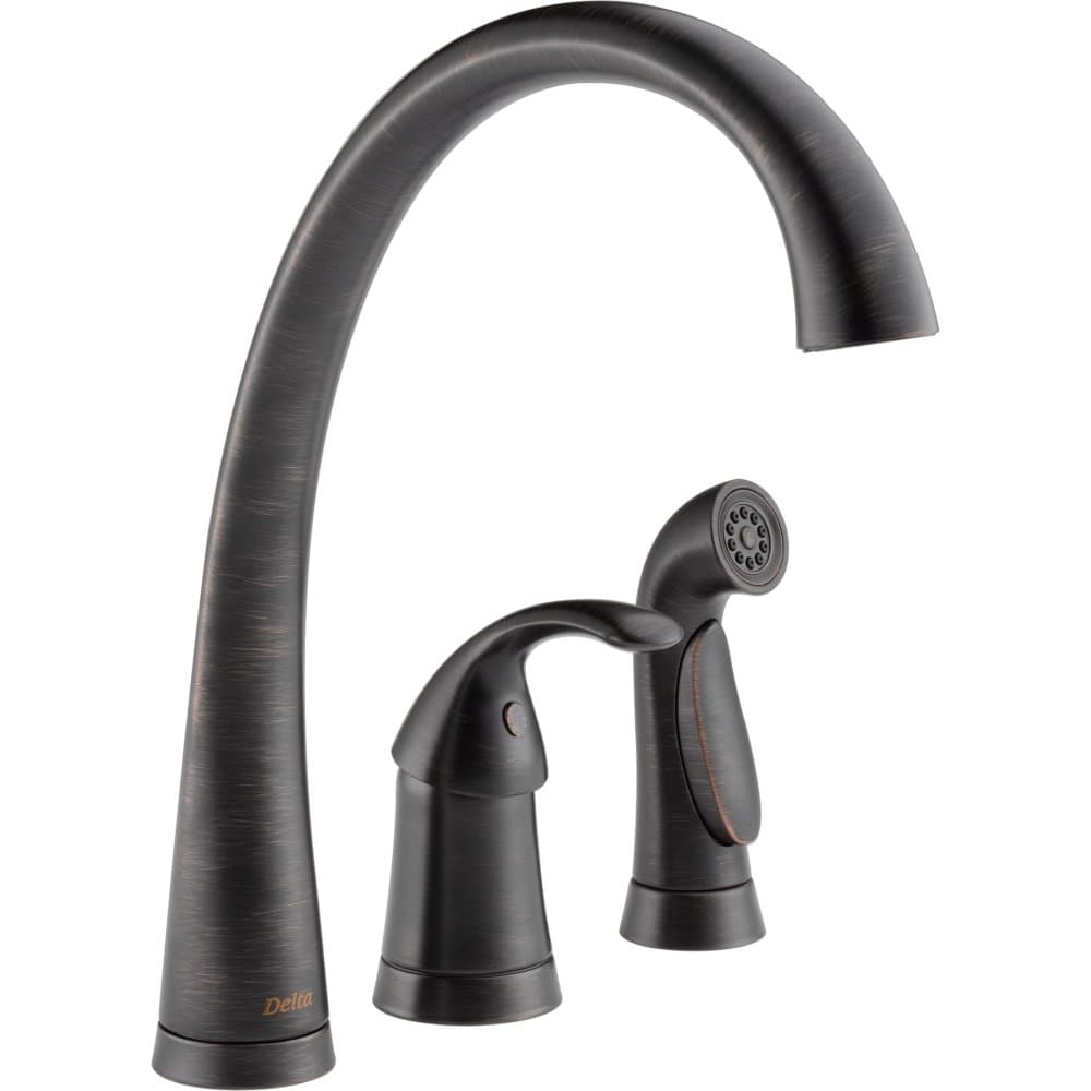 BrassCraft Delta Pilar Grifo de cocina monomando con rociador lateral, Venetian Bronze 4380-RB-DST