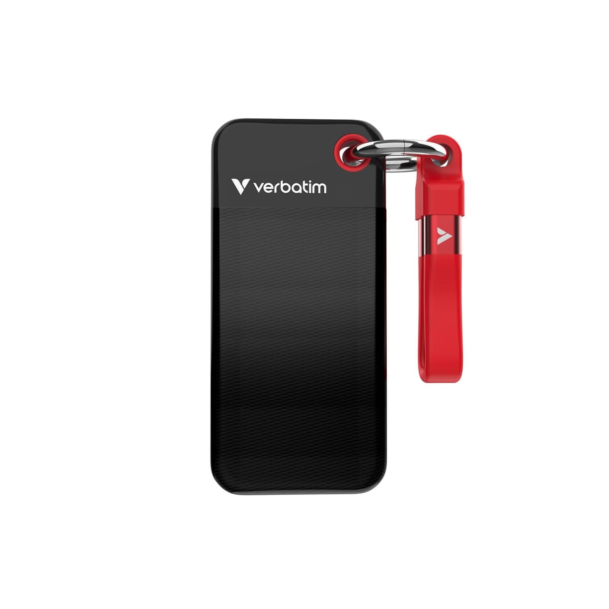 Verbatim Pocket SSD, Disco Duro Externo de 2TB, Unidad de Estado Sólido Portátil USB 3.2 Gen 2 para Mac, PC y Consolas de Juego, Negro/Rojo 32196