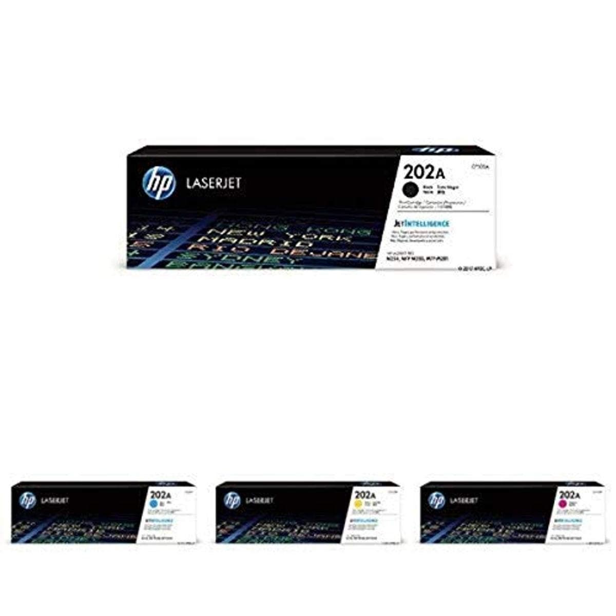 HP 202A Bundle de cartuchos de tóner (Negro, Cian, Magenta, Amarillo)
