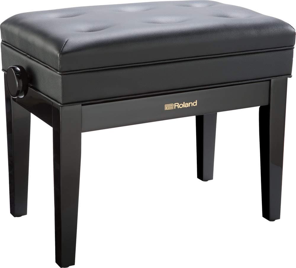 ROLAND RPB-400PE banco para piano con asiento acolchado, Polished Ebony
