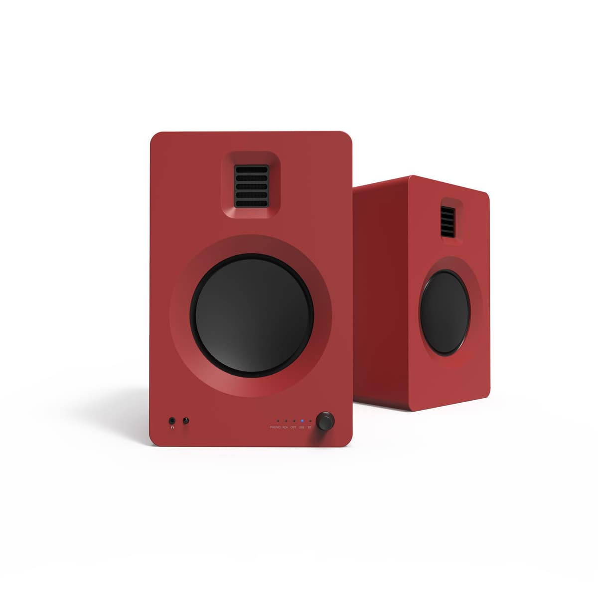 Kanto TUK Powered Speaker Pair con USB DAC, Phono Pre-amp, Bluetooth (Matte Red) TUKMR