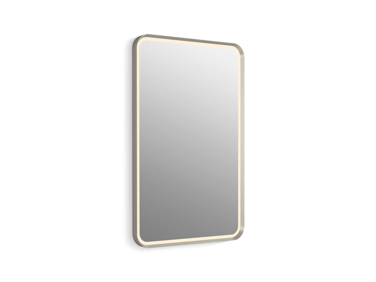 Kohler Espejo iluminado Essential Ultrabright 22 x 34 pulgadas - Níquel Cepillado 38023-DLM-BNL