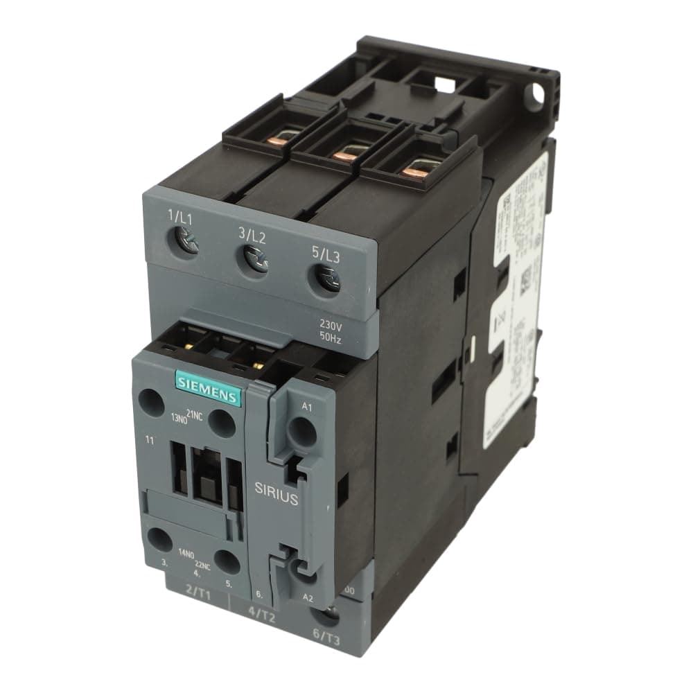 3RT2037-1AP00 | SIEMENS Contactor AC-3 65A 30kW/400V 1NO+1NC 230VAC 50Hz 3 polos Tamaño S2 Terminales de tornillo