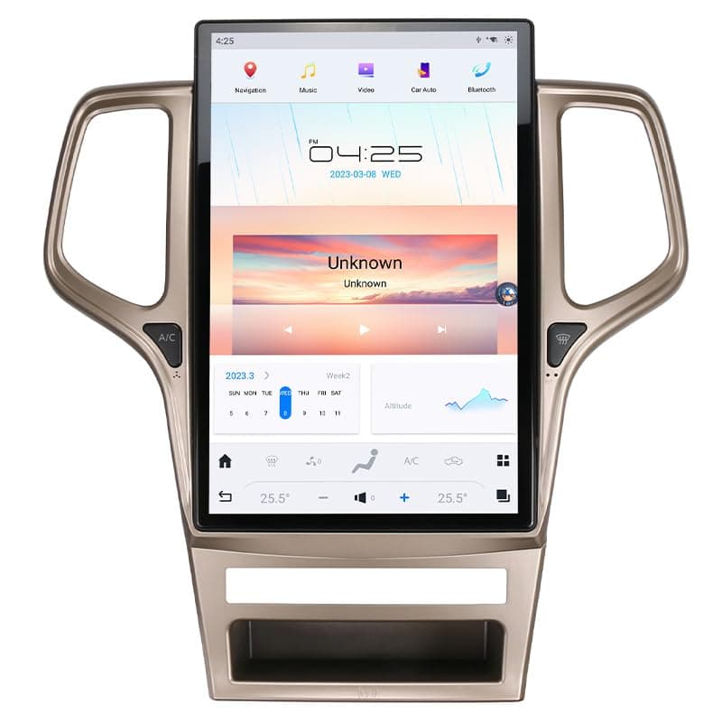 NAKEVICH Radio Android 11 de 14.4" para Jeep Grand Cherokee 2011-2013 con pantalla táctil estilo Tesla, Android Auto y GPS