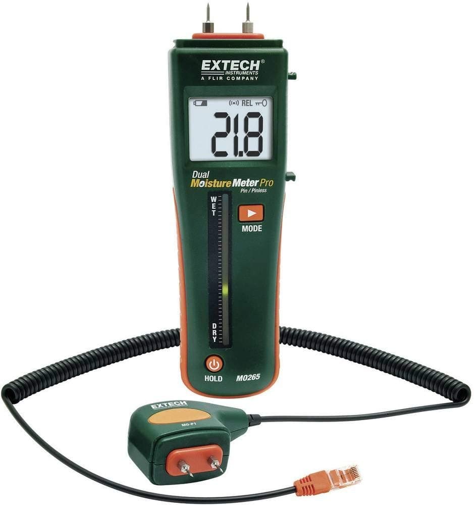 Extech MO265 Medidor de humedad combinado pin/pinless con RJ45