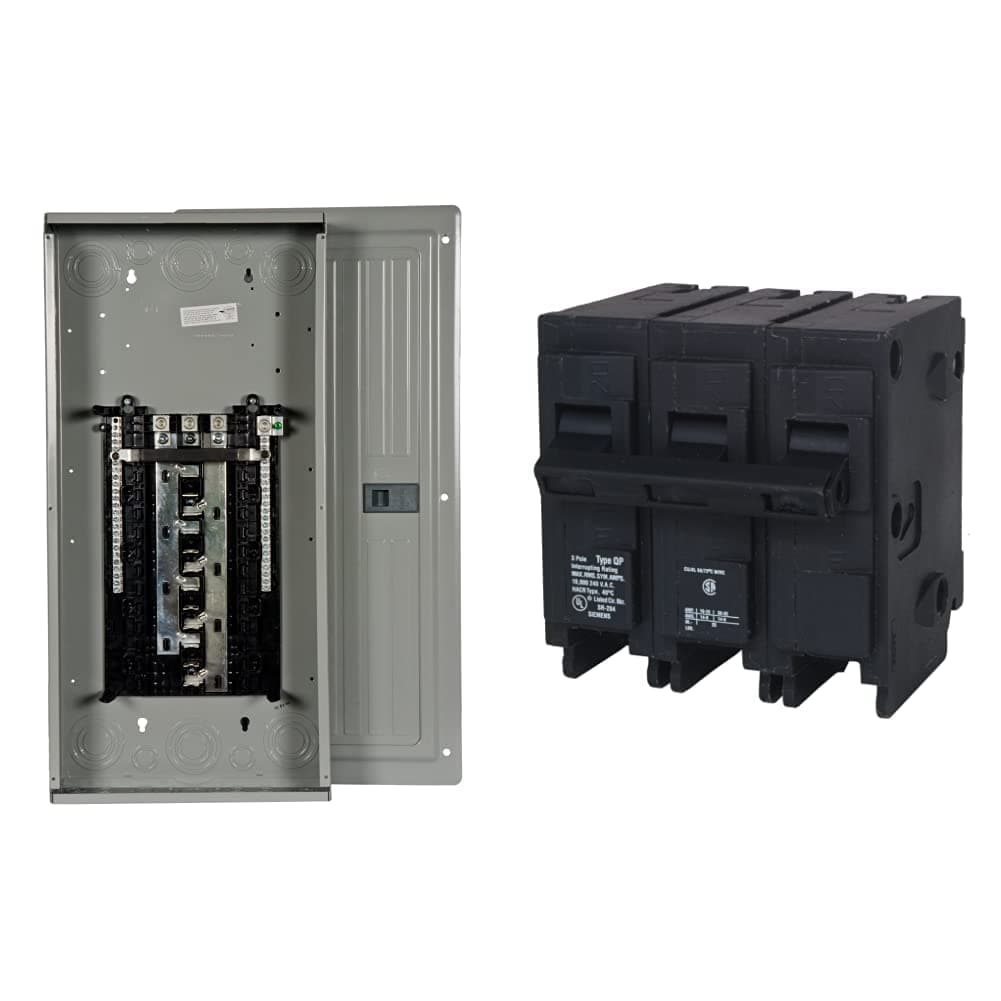 Siemens S2442L3150 Centro de carga 3-fase 150A 24 espacios 42 circuitos + Breaker Q3100 100A 3P