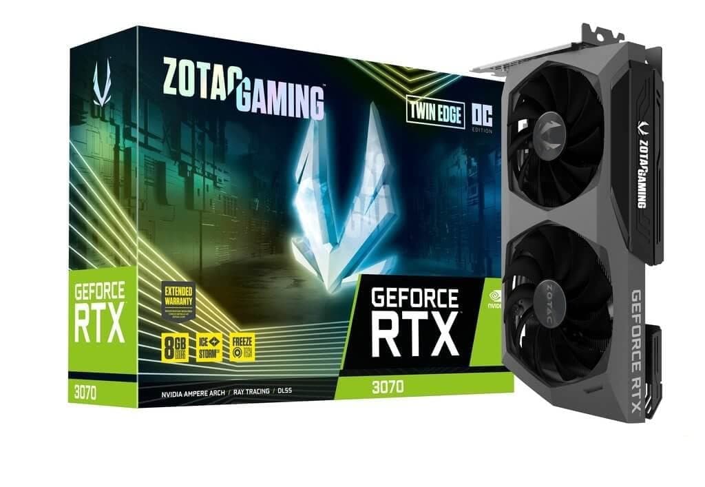 ZOTAC Gaming GeForce RTX 3070 Twin Edge OC LHR Tarjeta Gráfica de Doble Ventilador - 8GB ZT-A30700H-10PLHR