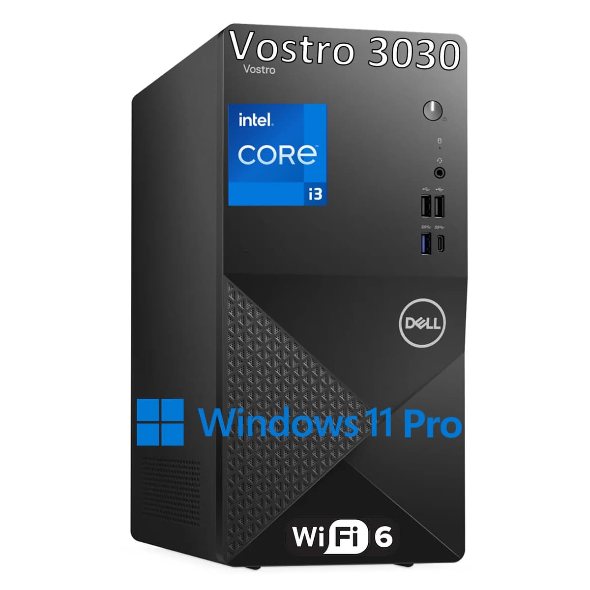 Computadora de Escritorio Dell Torre para Hogar, Negocios y Estudiantes, Procesador Intel de 12ª Generación de 4 Núcleos, 32GB RAM DDR5, SSD PCIe de 1TB, WiFi 6, Bluetooth, Windows 11 Pro Vostro 3030