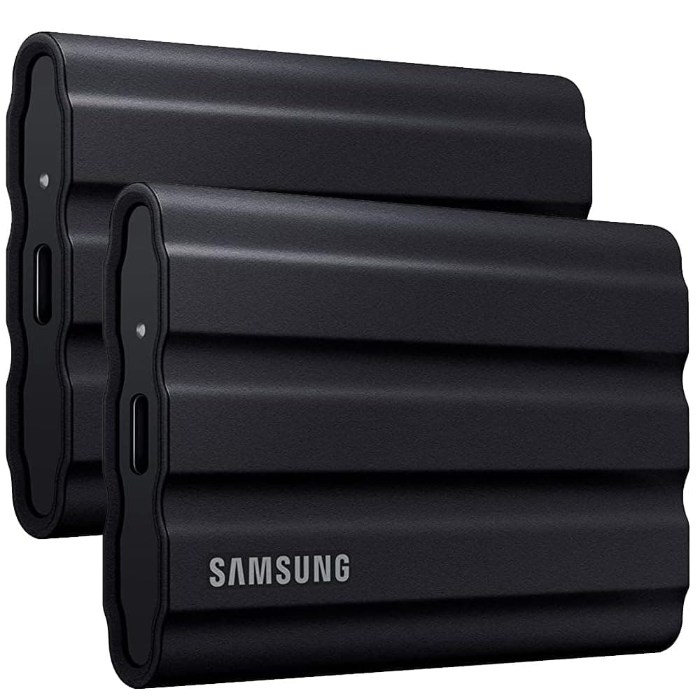 Samsung T7 Shield 4TB SSD portátil (2-Pack) USB 3.2, Negro E2SAMMUPE4T0S