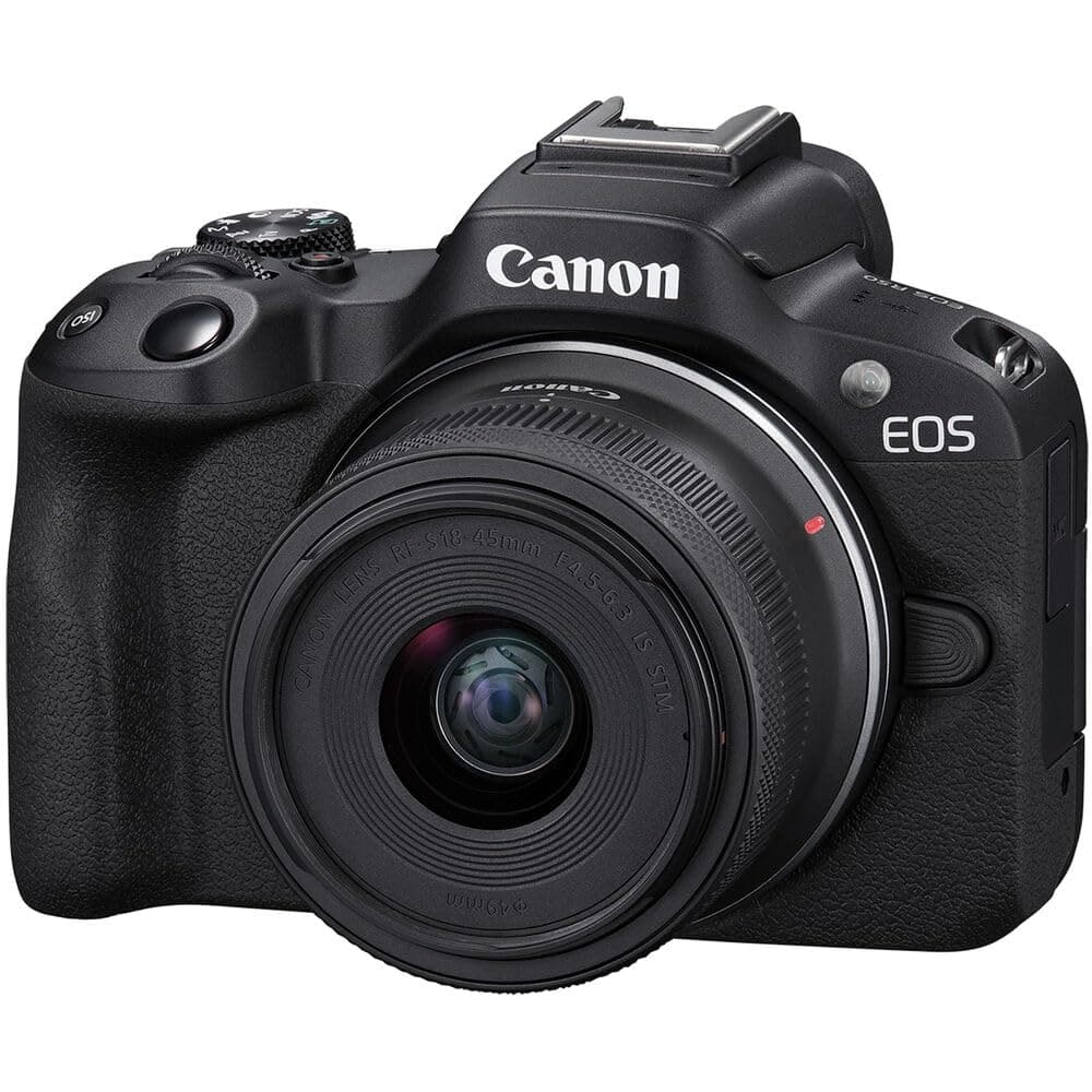 Cámara sin espejo Canon EOS R50 para vlogging (negra) con objetivo RF-S 18-45 mm f/4.5-6.3 IS STM (reacondicionada) 5811C012