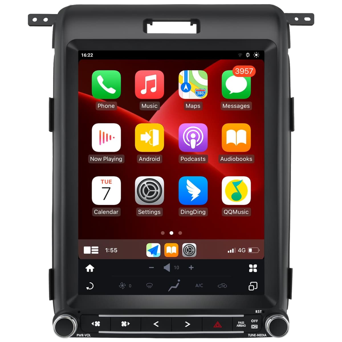 AWESAFE Qualcomm 8 núcleos para actualización de radio Ford F150 2013 2014, estilo T pantalla táctil Android 13 de 12.1 pulgadas unidad principal F150 CarPlay Android Auto GPS navegación AM FM [4GB+64GB]