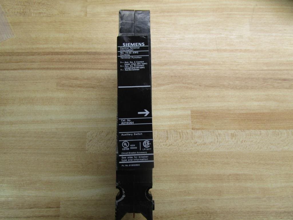 Siemens A01ED64 interruptor auxiliar 1NO + 1NC (nuevo excedente)