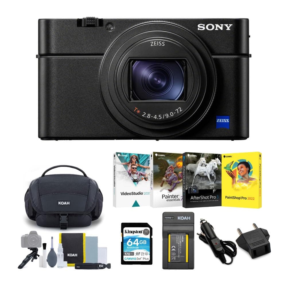Sony DSC-RX100 VII Cyber-Shot Bundle - Cámara compacta 4K con accesorios (6 items) DSCRX100M7-KT1