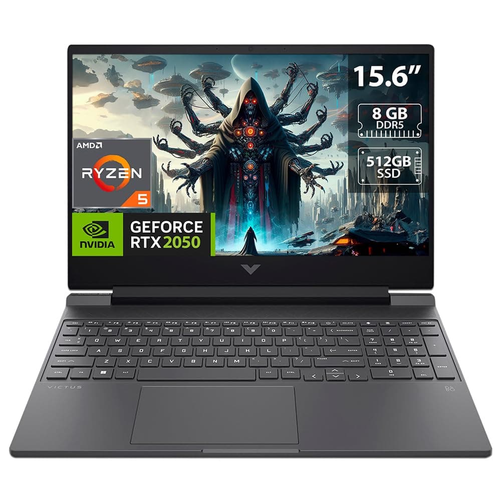 HP - Victus 15.6" Laptop para gaming - AMD Ryzen 5 7535HS - 8GB de memoria - NVIDIA GeForce RTX 2050 - SSD de 512 GB - Mica Plata 15-fb1013dx