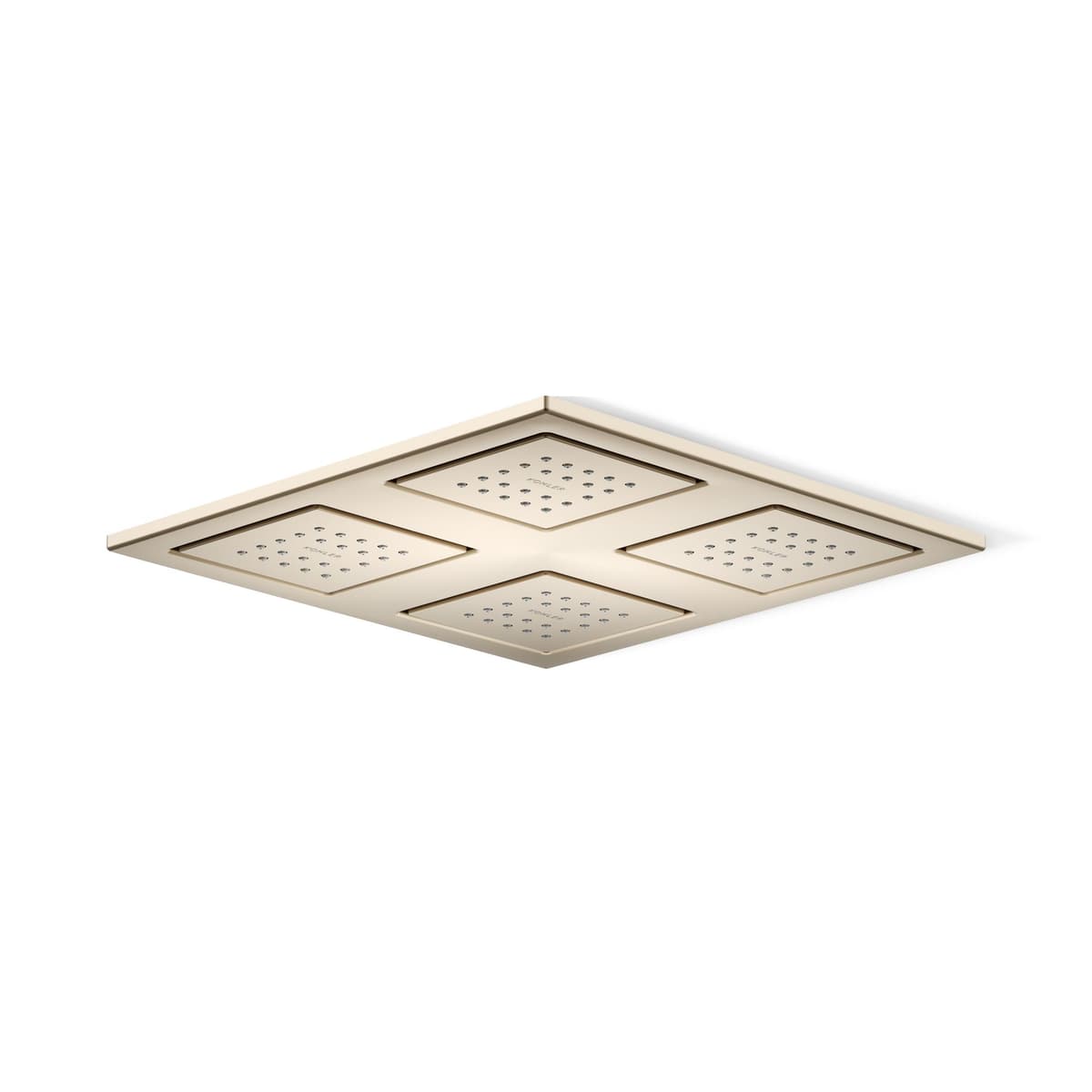 Kohler K-98740-BV WaterTile - Panel de ducha overhead con 4 cabezales 22-nozzle, Vibrant Brushed Bronze