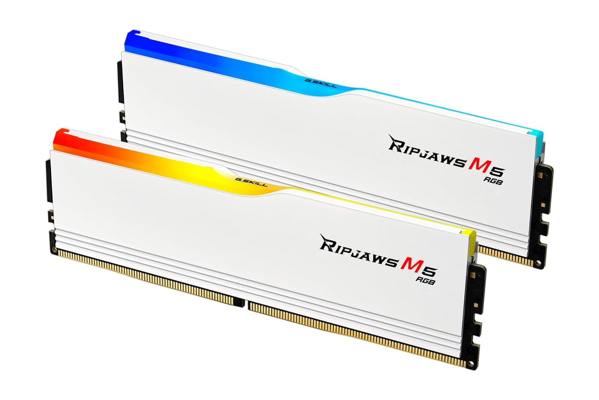 G.SKILL Ripjaws M5 RGB DDR5 64GB (2x32GB) 6000MT/s CL30 - U-DIMM (Matte White) F5-6000J3040G32GX2-RM5RW