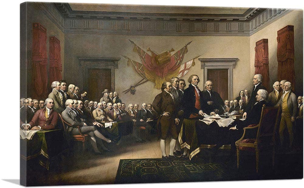 ARTCANVAS The Declaration of Independence 1819 Impresión en Lienzo Estirada 60" x 40" (1.50" Profunda)
