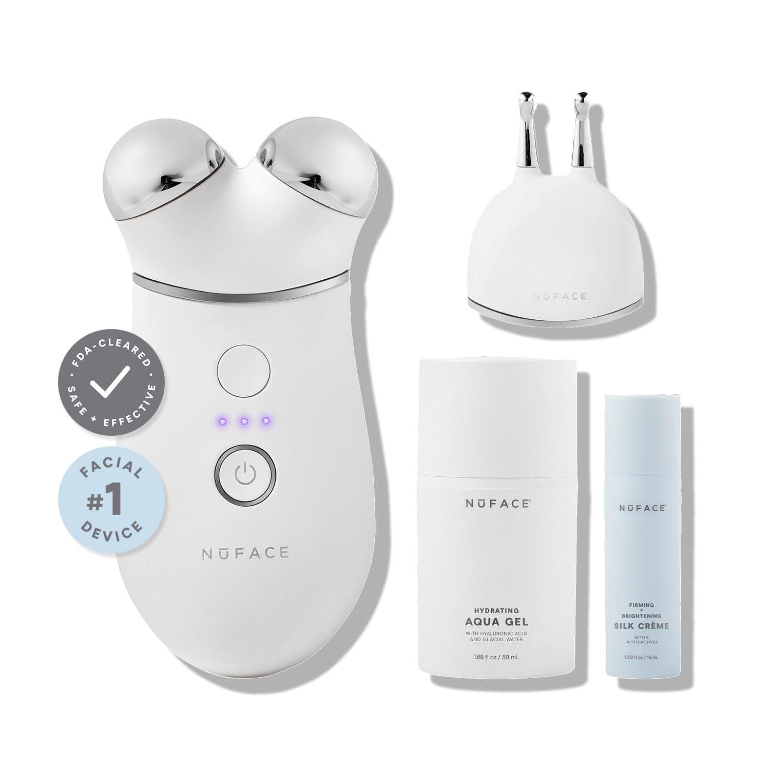 NuFACE TRINITY+ con Lip & Eye Attachment - Dispositivo microcorriente FDA-cleared 42010
