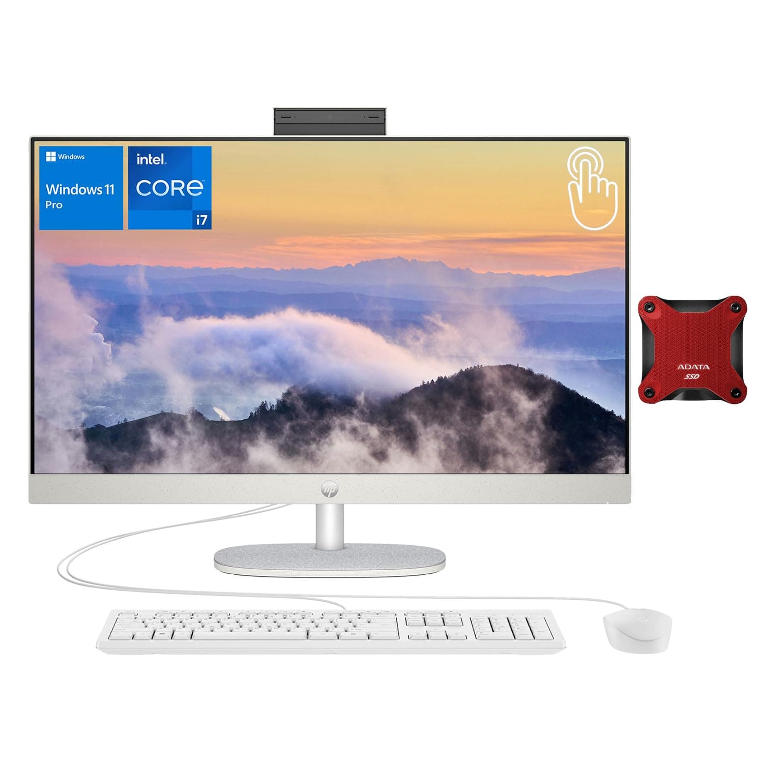 HP Business All-in-One 27" FHD Touchscreen i7-1355U, 64GB RAM, 4TB SSD, Wi-Fi 6, Bundle con ADATA 512GB TPC-Q070-27
